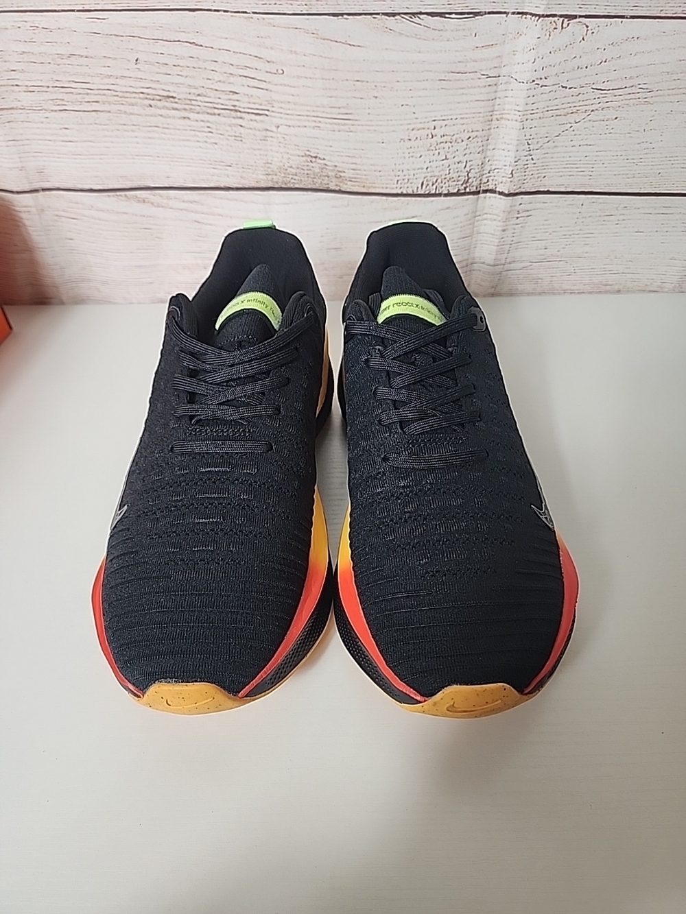 Nike Reactx Infinity Run 4 Unisex Black Yellow Orange Running Sneakers Sz M 7 - Picture 4 of 8